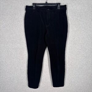 Duluth Trading Co Micro Corduroy Pants Size 14 Black Stretch Ankle Career Church